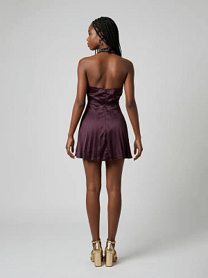 Purple SZYK Halter Neck Dress Back View on Preloved Make I Shop