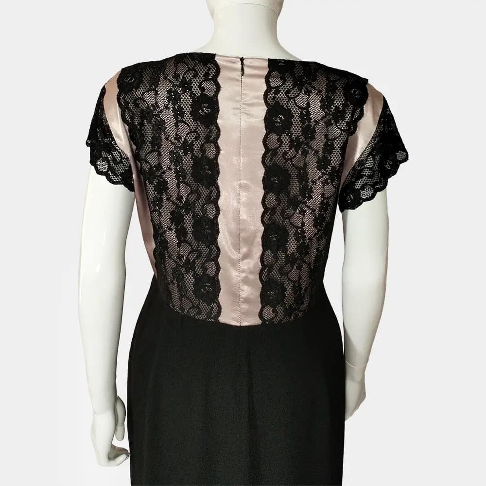 Elegant Godske Lacy Cap Sleeve Dress 5 Godske Lacy Cap Sleeve Dress Back View