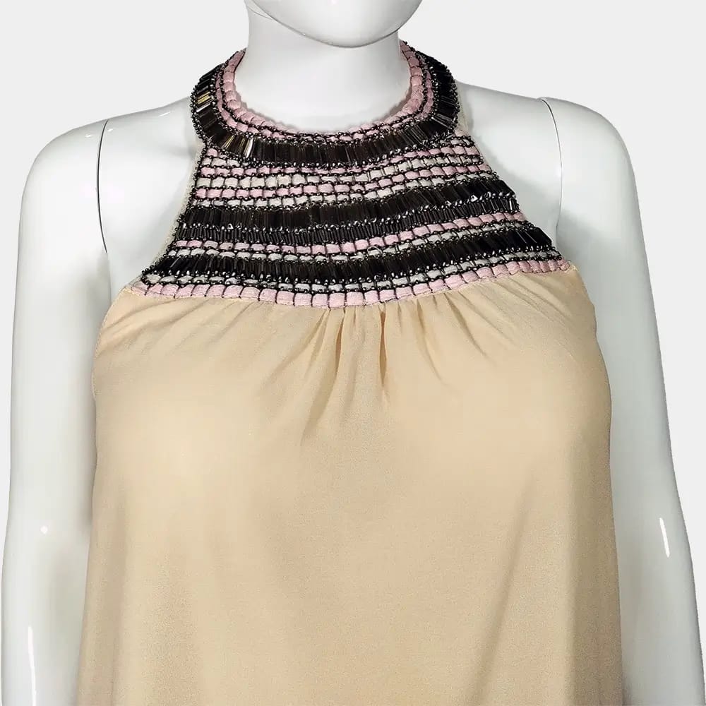 Beautiful Azaka Beaded Yoke Dress 4 Peach Azaka Beaded Yoke Dress