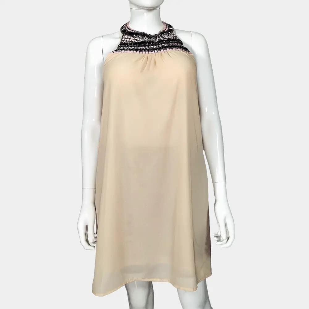 Beautiful Azaka Beaded Yoke Dress 2 Peach Azaka Beaded Yoke Dress