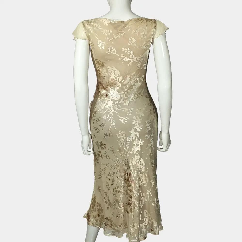 Luxurious Monsoon Midi Dress 3 Pale Gold Monsoon Midi Dress