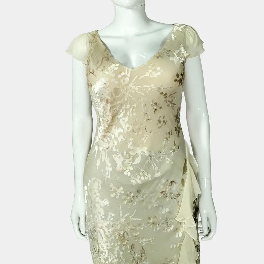 Luxurious Monsoon Midi Dress 4 Pale Gold Monsoon Midi Dress