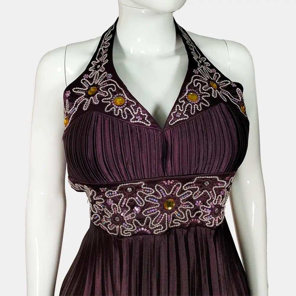 Purple SZYK Halter Neck Dress