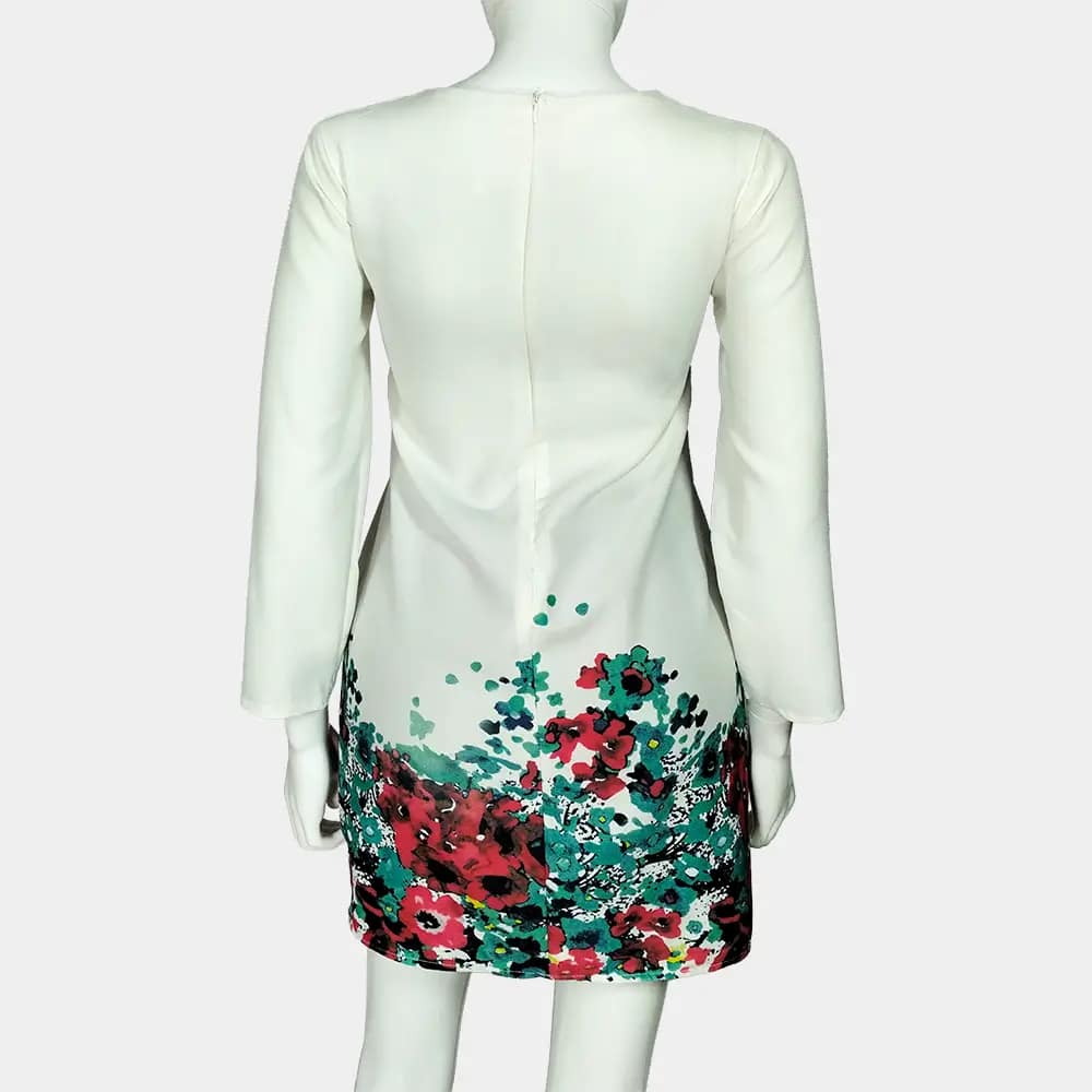 White Floral Hem Dress