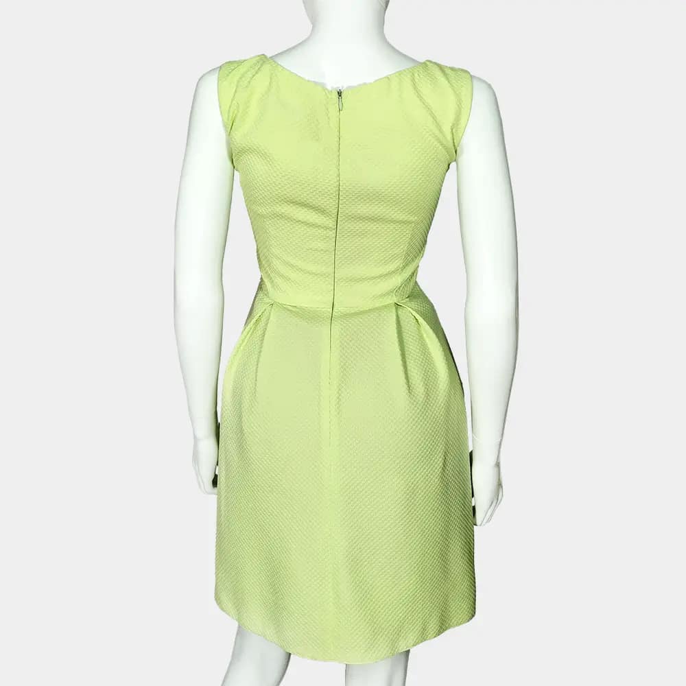 Lemon Green Ant'all Box Pleated Dress