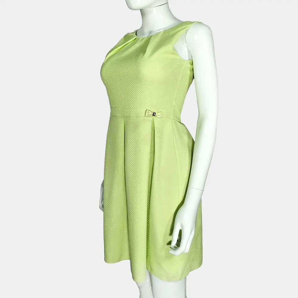 Lemon Green Ant'all Box Pleated Dress