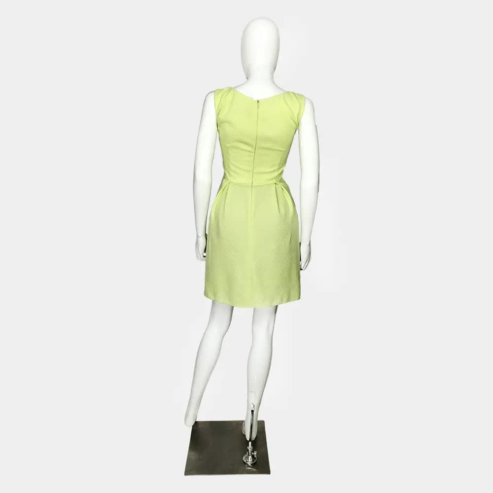 Lemon Green Ant'all Box Pleated Dress