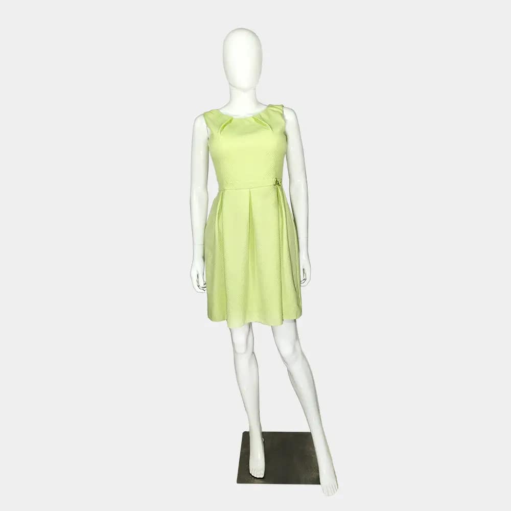 Lemon Green Ant'all Box Pleated Dress