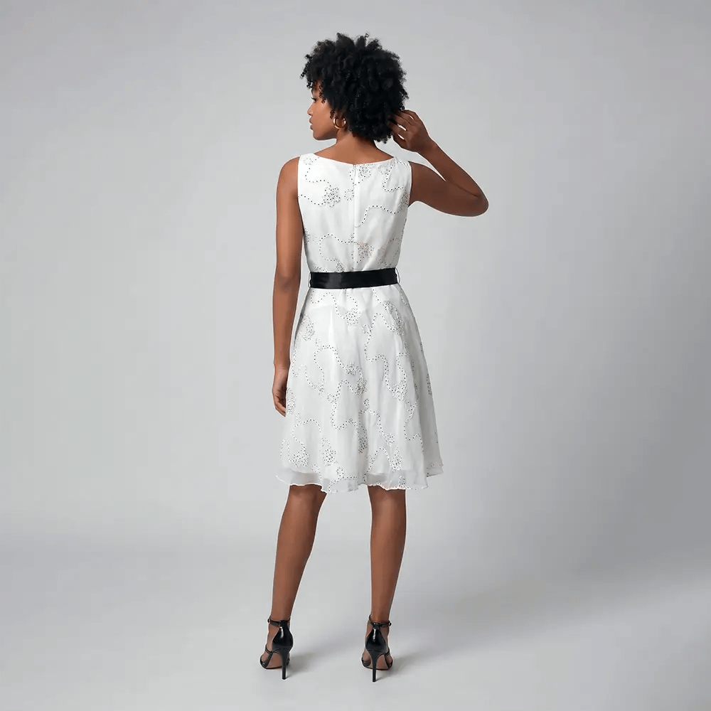 Gorgeous Marlena A-Line Dress 3 White and Black Marlena A-Line Dress Back View on Preloved Make I Shop