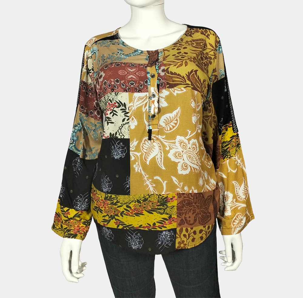 Chic Vintage Long Sleeve Top 2 Vintage Long Sleeve Top front view