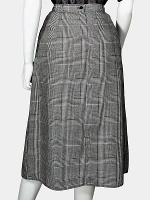 Elegant Canda Plaid Skirt Back View
