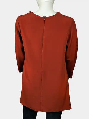 Dark amber asymmetrical top back view