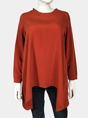 Dark amber asymmetrical top front view