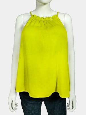 Lemon Green George Spaghetti Strap Top front view
