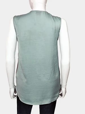Turquoise Green Lindex Surplice Neckline Top back view.