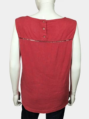 Next bright burgundy sleeveless top back view