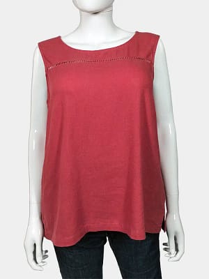 Next bright burgundy sleeveless top front view