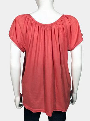 Embroidered placket top back view