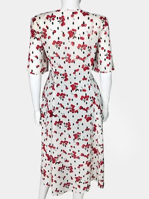 Cherry Printed A-line Dress back view