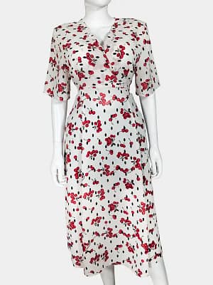 Cherry Printed A-line Dress front view