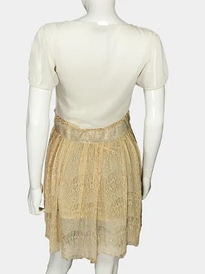 White and Gold Vero Moda Lacy Skirt Dress
