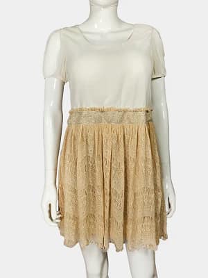 White and Gold Vero Moda Lacy Skirt Dress