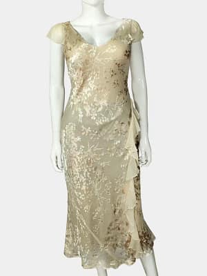 Pale Gold Monsoon Midi Dress