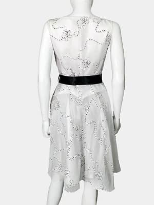 White and Black Marlena A-Line Dress