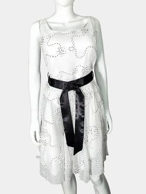 White and Black Marlena A-Line Dress