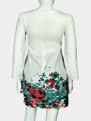 White Floral Hem Dress