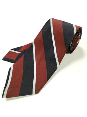 Burgundy & Navy Blue CH Munday Striped Tie