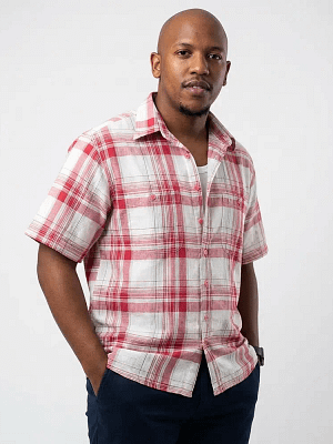 Clover 100% Cotton shirt front view on Preloved Make I Shop website.