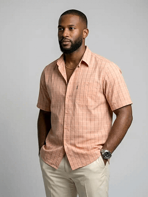 Victor 100% Cotton shirt front view on Preloved Make I Shop website.