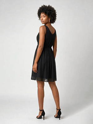 HL Beaded Black Dress Back View on Preloved Make I Shop website.