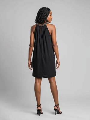Ichi Beaded Neckline Dress Back View on Preloved Make I Shop website.