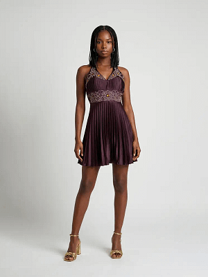 Purple SZYK Halter Neck Dress Front View on Preloved Make I Shop website.