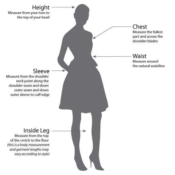 woman silhouette, women's tops, activewear, shorts, belts, dresses, jackets, coats, pants, jeans, lingerie, petite, plus-size, XS -XL, skirts, knitwear size chart